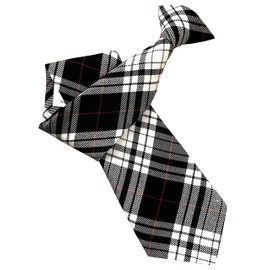 Men's Scottish Black & White Menzies Tartan Clip On Neck Tie