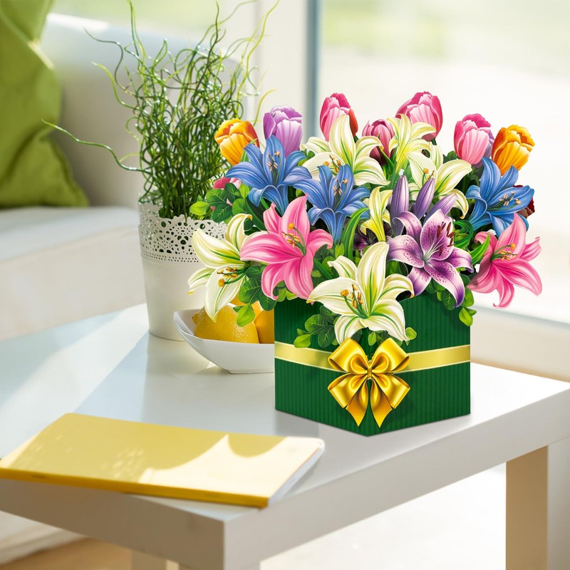 Hierein Birthday Card Wife, Lily Birthday Card with Envelope and