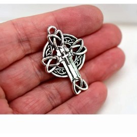 Fashion Jewelry CELTIC IRISH CROSS KNOT Silver Pendant Charm 18" Necklace Fashion Gift Jewelry