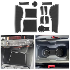 CDEFG Compatible with Vauxhall Mokka B/Mokka-e EV 2021-2023 2024 Rubber Mats, Non-Slip Mats Centre Console Anti-Slip Cup Drink Holder Rubber Mat Armrest Storage Pads Door Slots Accessories (White)