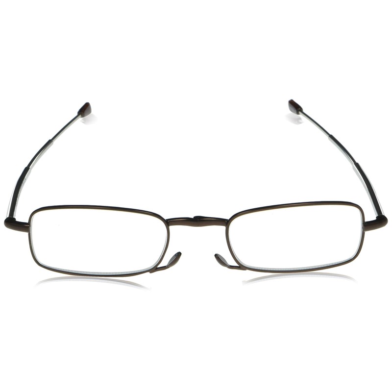 Foster Grant Gideon Rectangular Reading Glasses, Brown/Transparent, 64 mm, +1.50