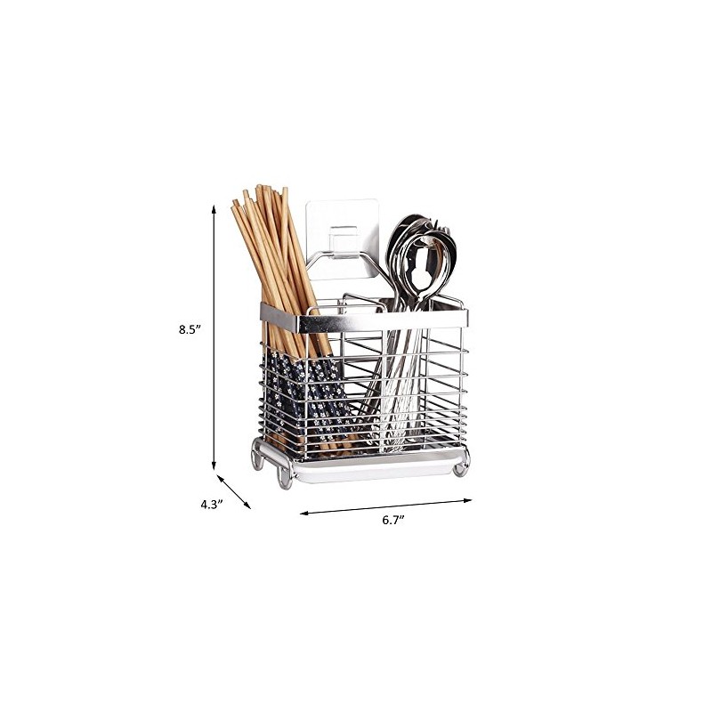 Kitchen Utensils Drying Rack 304 Stainless Steel Square Spoon Knife