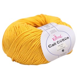 Cali Cotton Soft for Knit or Crochet, 100 Percent, 10 Balls, 1200 yards/500 grams/17.6 oz, Light Worsted (3), Machine Wash (Golden Yellow)