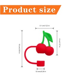 4 PCS Cherry Straw Topper Universal Cherry Straw Covers Silicone Straw Covers Cherry Straw Covers Cap Silicone Straw Topper for Cup Accessories