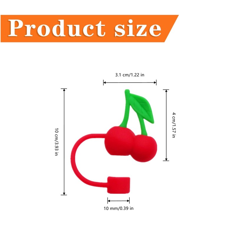 4 PCS Cherry Straw Topper Universal Cherry Straw Covers Silicone