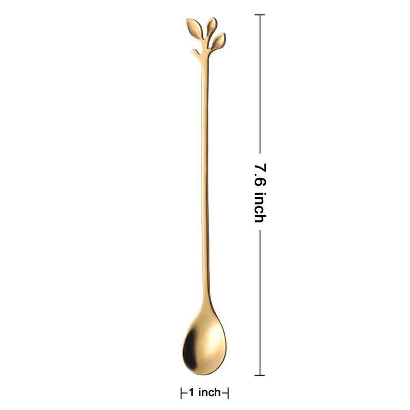 Long Handle Iced Tea Spoons Set of 6, Comicfs 7.6"