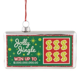 Northlight 4.5" Jolly Jingle Scratcher Glass Christmas Ornament