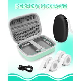 ZaKaBox Label Maker Case for NELKO P21 & All Label Printers Fit 15 * 10 * 8cm, Label Printer Machine Case, Carrying Storage Holder Organizer for Labelling Tapes