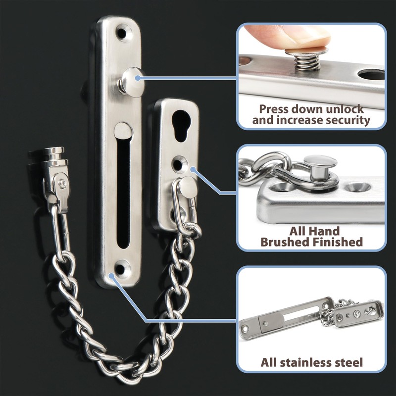 Alise Chain Door Guard Lock,Door Chain Locks with Safety Spring
