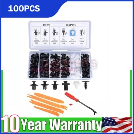 Unbranded 100PCS+5 Tools Bumper Fender Liner Push Type Retainer Clips for Nissan 6 Sizes