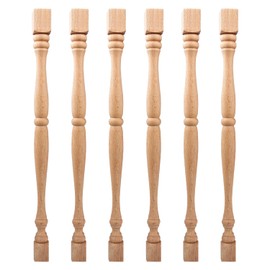25 Pack 13 Inch Unfinished Wooden Baluster Spindles, TCHOSUZ European Decorative Unpainted Wood Newel Post Handrail for DIY Staircase Furniture Woodworking Crafts Home Improvement