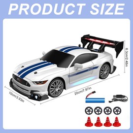 AVCXEC Drift Remote Controlled Car, 1:24 Racing Car, Mini RC Drift Car, 2.4G RC Car Toy with Remote Control and LED Light, 4WD 30 km/h Remote Control, Mini RC Car for Boys and Girls, Children's Toy