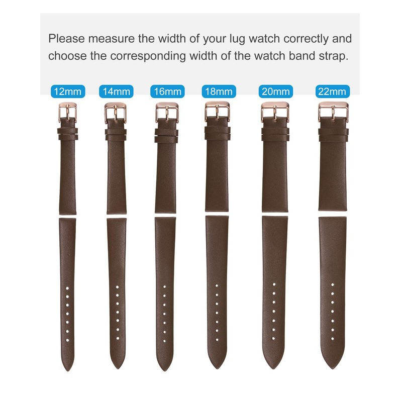 QUARKZMAN Dark Brown Genuine Leather Strap 16 mm Width, Flat