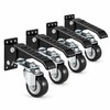 4 Pack 2.5 Inch Retractable Workbench Casters, 360° Swivel Liftable