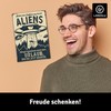 LANOLU Fridge Magnets Funny Aliens with Sayings and Funny Motifs