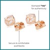 14k Solid Rose Gold Basket Set Round CZ Stud Earrings,