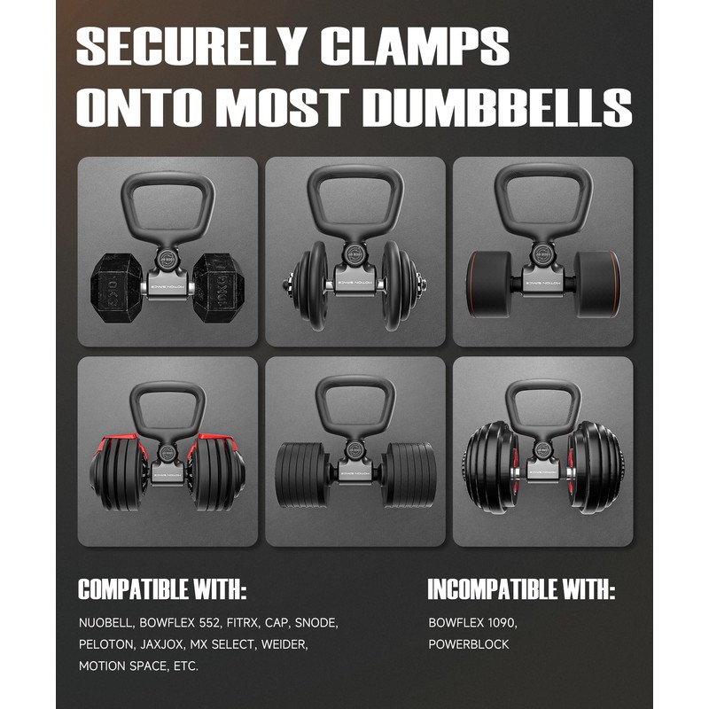 Motion Space Flexible Dumbbell Converter - Convert Dumbbells to Kettlebells