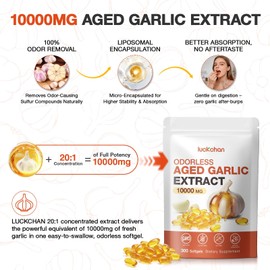 Odorless Aged Garlic Extract 300 Softgels, 10000mg Aged Garlic Supplements