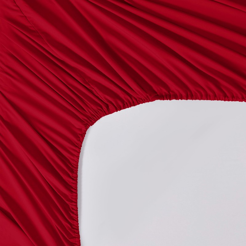 AMEHA Double Fitted Sheet - Red Bed Sheets Extra Deep