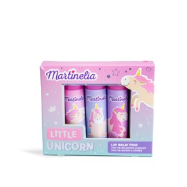 MARTINELIA - Trio Unicorn Lip Balm for Kids - Assortment of 3 Lip Balms - Moisturising Lipsticks - Gift for Girls