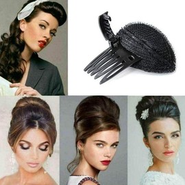 Black Puff Hair Cushion Volume Clips Hair Volume Clip, Fluffy Hair Pad,Sponge Clip Bun Comb and Bump It Up Hair for Women and Girls - DIY Hairstyling Tools,Hair Volume Tool,Hair Bun and Crown Shapers