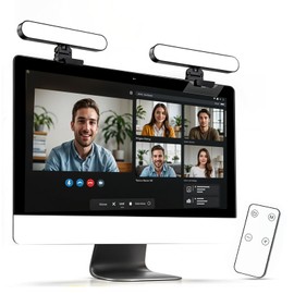 Doctor Easy Dual-Lamp Zoom Lighting for Computer - Video Conference Lighting with Remote and Touch Control, Monitor Bar for Calls and Meetings, Laptop Led Streaming Webcam Light for Recording