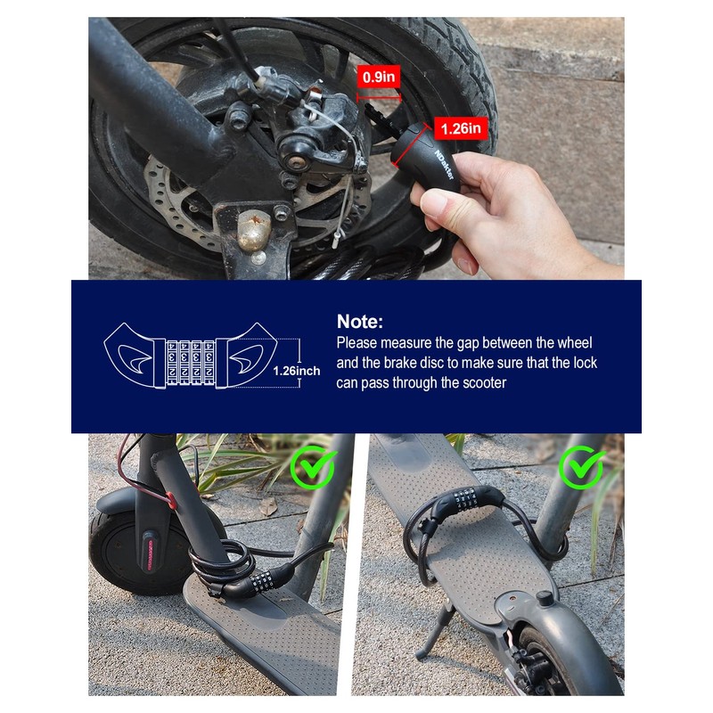 NDakter Bike Lock Cable, Scooter Lock, Bicycle Locks Heavy Duty