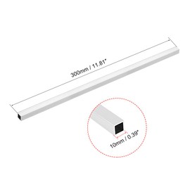 sourcing map 6063 Aluminum Square Tube, 10mmx10mmx1mm Wall Thickness 300mm Length Seamless Straight Pipe Tubing 4 Pcs