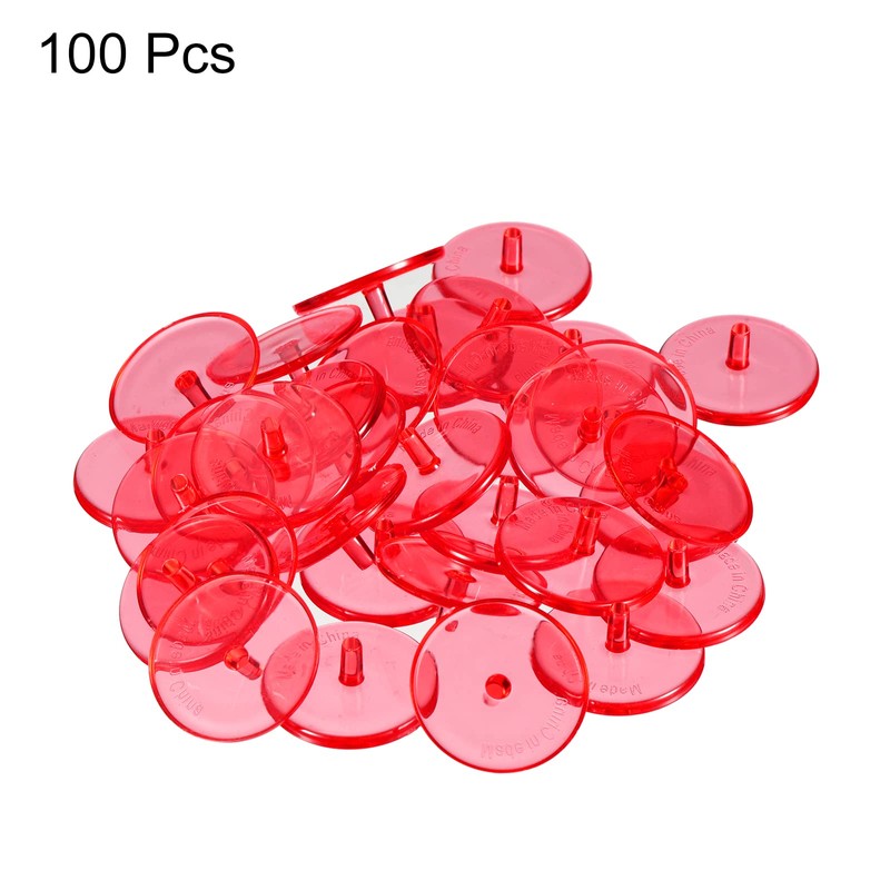 PATIKIL 100pcs Golf Ball Markers 24mm Round Clear Flat Position