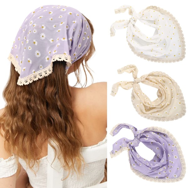 Bandana Headband Chiffon Scarf Headbands - Hair Bandana Floral Hair Kerchief Print Hair Scarves Kerchief for Women