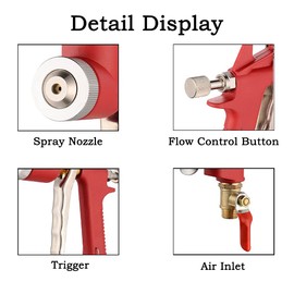 Joywayus Air Hopper Spray Gun with 4.0mm/6.0mm/8.0mm Nozzle Paint Texture Drywall Painting Sprayer, Yellow, 0.79 Gallon (3 L) Elbow