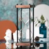 Large Fillable Hourglass Timer, Empty Hourglass Decorative Wooden Sandglass Clear