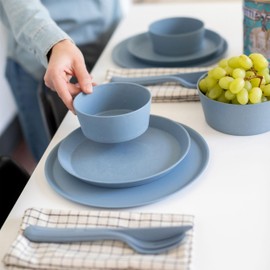 Koziol Connect Plate 7100716 205 mm Small Plate Set of 4 Nature Flower Blue