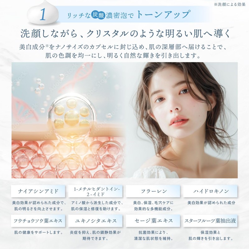 Kyogoku Crystal Bright Sparkling Foam Carbonated White Skin Cleansing Foam,