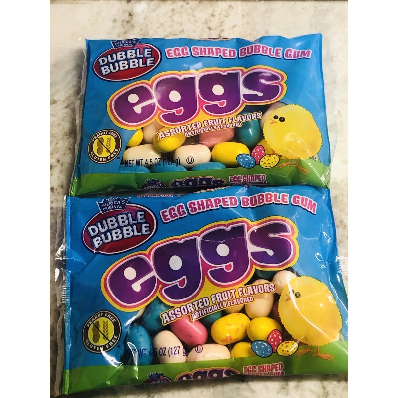 Gum Bubble(2) Egg Shaped Bubble Gum, Candy Easter Basket Stuffer:4.5oz-