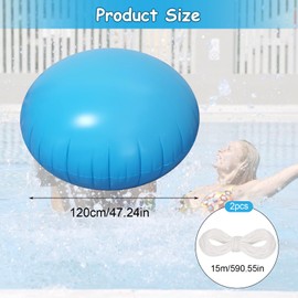 Winter Pool Cushion, Round 360 cm Air Cushion, Pool Cushion, XXL 120 x 120 cm, Air Cushion Pool Accessories, Elastic Cushion, Square, Round, Inflatable with Safety Valve
