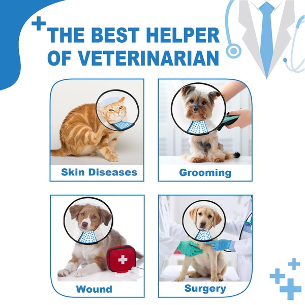 Supet Dog Cone Adjustable Pet Cone Pet Recovery Collar Comfortable
