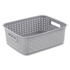 Sterilite Short Plastic Weave Storage Basket, Bin Organization for Countertops,