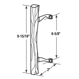 G.A.S Hardware Sliding Door Wood Handle Replacement - Chrome with Wood Patio Door Handle 10" with 6-5/8" Hole spacing - Sliding Patio Glass Door Handle Repair