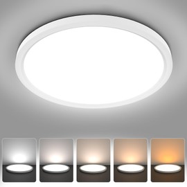 AVANLO LED Ceiling Light Flat Diameter 30 cm, 5 Colours - 2700K/3500K/4500K/5500K/6200K, 24W IP20 Waterproof Ceiling Light Living Room, Ultra Thin Round Kitchen Lamp for Bedroom, Balcony, Hallway
