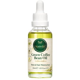 Nativilis Green Coffee Bean Oil for Face & Body – Coffea Arabica – Cold Pressed Cosmetic Oil – Lightweight, Fast Absorbing – Vegan