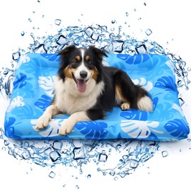 Drydiet Cooling Mat for Large Dogs, 33.9'' x 28.3'' Thickened Rectangular Pad Anti-Grab Internal Cold Gel Without Water Filling, Lightweight, Washable, Playmat for Indoor/Outdoor
