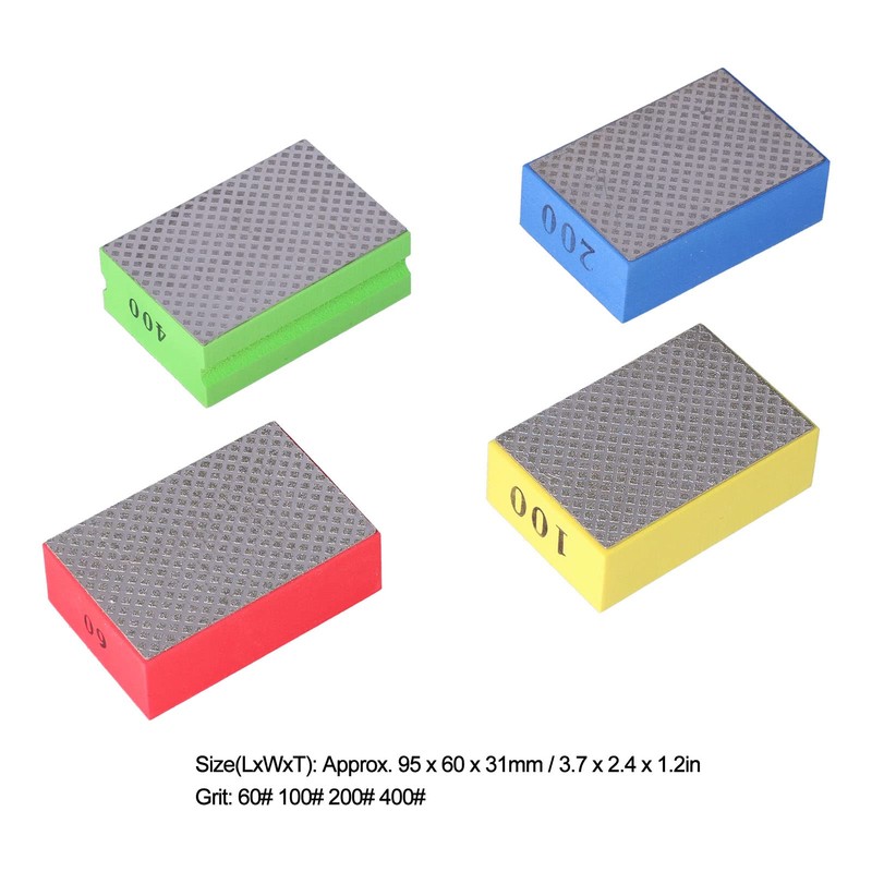 4pcs Diamond Hand Polishing Pads for Sanding Ceramics Glass Tile