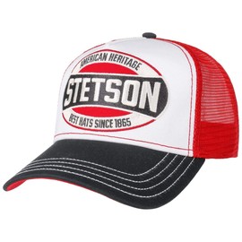 Stetson Trucker Caps - Baseball Cap with Cotton - Baseball Cap with Brand Embroidery - Snapback Cap with Mesh Insert - Peaked Cap Winter / Summer - Trucker Cap, 55-60