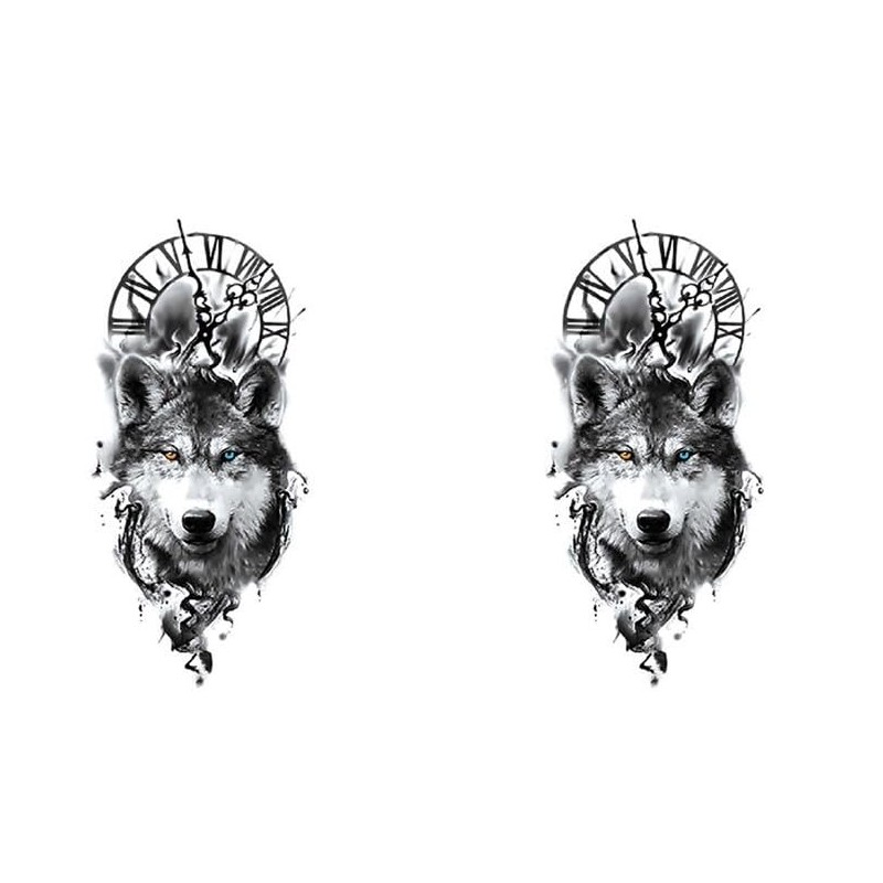 Temporary Wolf Tattoo Animal Tattoo Arm Tattoo XQB088x2 2 Sheets