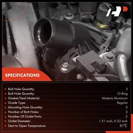 A-Premium Engine Coolant Thermostat Housing Assembly with Sensor Compatible with Dodge Sprinter 2500 3500 & Freightliner Sprinter 2500 3500, 2003-2006, 2.7L