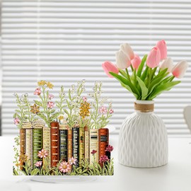 Book Diamond Painting Desktop Ornament, 5D Diamond Art Kit for Adults, Crystal Diamond Gem Art Tabletop Ornaments Double Sided, Stand Up Diamonds Painting Crafts for Home Decor, Box Package