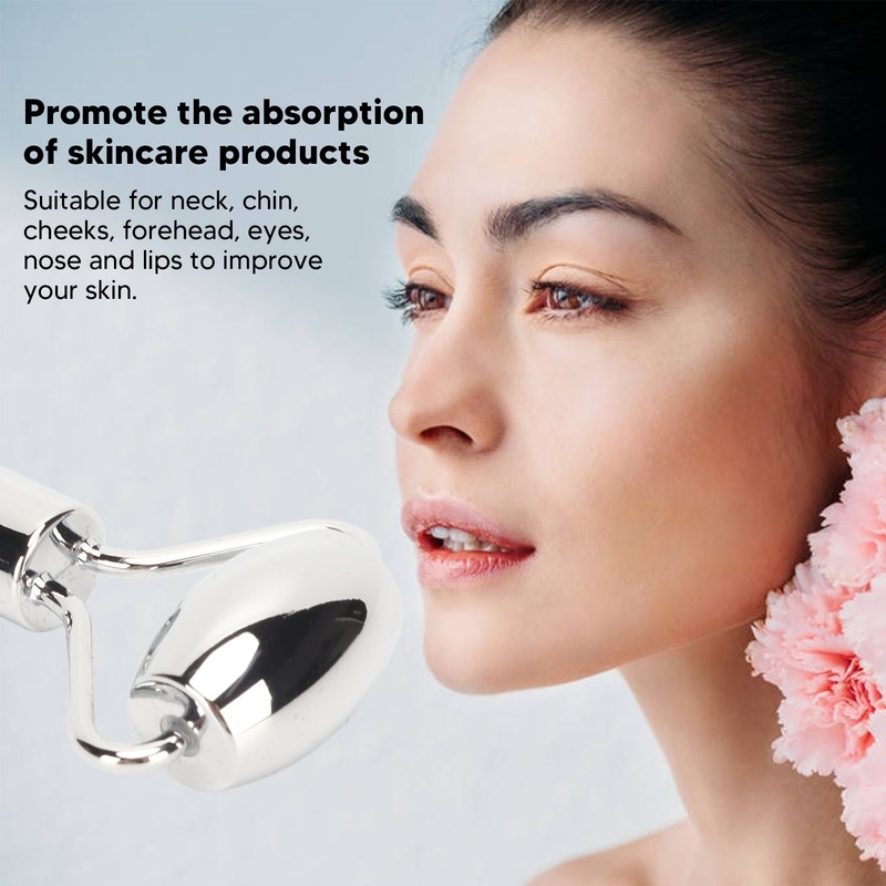 Facial Roller Gua Sha Board Double Heads Reduce Swelling Zinc
