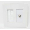 RiteAV Mesh Brush Coax Cable TV Wall Plate Dual 2