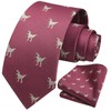 HISDERN Men's Ties Wedding Animal Pattern Handkerchief Classic Business Tie